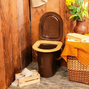 Ведро-туалет, 17 л, съёмный стульчак, коричневый Ведро-туалет, 17 л, съёмный стульчак, коричневый