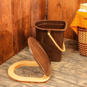 Ведро-туалет, 17 л, съёмный стульчак, коричневый Ведро-туалет, 17 л, съёмный стульчак, коричневый