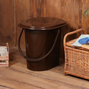 Ведро-туалет, 17 л, съёмный стульчак, коричневый Ведро-туалет, 17 л, съёмный стульчак, коричневый