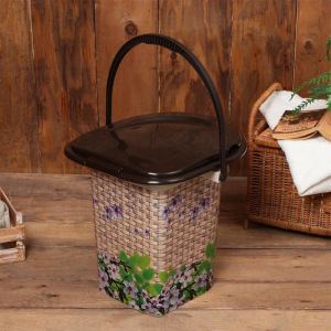 Ведро-туалет, 17 л, съёмный стульчак, «Плетёнка» Ведро-туалет, 17 л, съёмный стульчак, «Плетёнка»