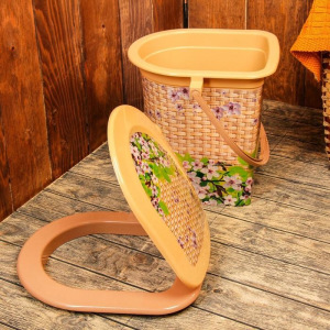 Ведро-туалет, 17 л, съёмный стульчак, «Плетёнка» Ведро-туалет, 17 л, съёмный стульчак, «Плетёнка»