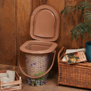 Ведро-туалет, 17 л, съёмный стульчак, «Плетёнка» Ведро-туалет, 17 л, съёмный стульчак, «Плетёнка»