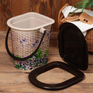 Ведро-туалет, 17 л, съёмный стульчак, «Плетёнка» Ведро-туалет, 17 л, съёмный стульчак, «Плетёнка»