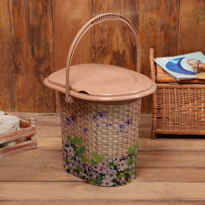 Ведро-туалет, 17 л, съёмный стульчак, «Плетёнка» Ведро-туалет, 17 л, съёмный стульчак, «Плетёнка»