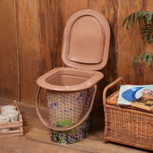 Ведро-туалет, 17 л, съёмный стульчак, «Плетёнка» Ведро-туалет, 17 л, съёмный стульчак, «Плетёнка»