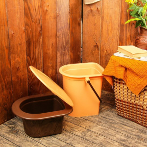 Ведро-туалет, 17 л, со съёмным горшком, бежевый Ведро-туалет, 17 л, со съёмным горшком, бежевый