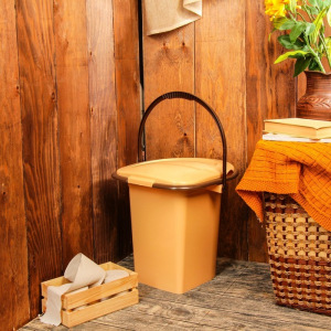 Ведро-туалет, 17 л, со съёмным горшком, бежевый Ведро-туалет, 17 л, со съёмным горшком, бежевый