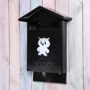 Ящик почтовый без замка (с петлёй), вертикальный, «Домик», чёрный Ящик почтовый без замка (с петлёй), вертикальный, «Домик», чёрный