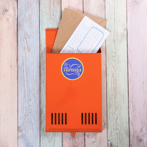 Ящик почтовый без замка (с петлёй), вертикальный, оранжевый Ящик почтовый без замка (с петлёй), вертикальный, оранжевый