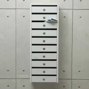 Ящик почтовый, многосекционный, 10 секций, с задней стенкой, тёмно-серый Ящик почтовый, многосекционный, 10 секций, с задней стенкой, тёмно-серый