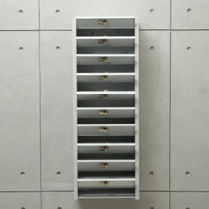 Ящик почтовый, многосекционный, 10 секций, с задней стенкой, тёмно-серый Ящик почтовый, многосекционный, 10 секций, с задней стенкой, тёмно-серый