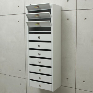 Ящик почтовый, многосекционный, 10 секций, с задней стенкой, тёмно-серый Ящик почтовый, многосекционный, 10 секций, с задней стенкой, тёмно-серый