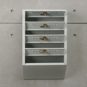 Ящик почтовый многосекционный, 4 секций, с задней стенкой, серый Ящик почтовый многосекционный, 4 секций, с задней стенкой, серый