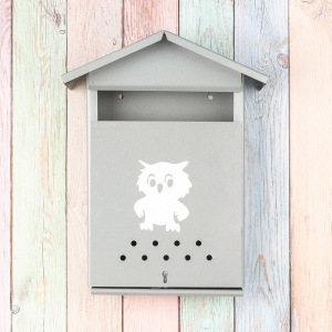 Ящик почтовый с щеколдой, вертикальный «Домик», серый Ящик почтовый с щеколдой, вертикальный «Домик», серый