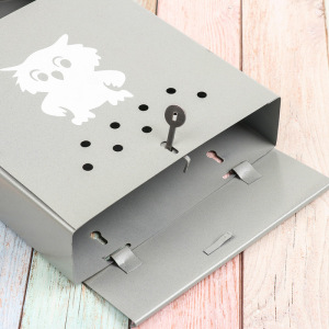 Ящик почтовый с щеколдой, вертикальный «Домик», серый Ящик почтовый с щеколдой, вертикальный «Домик», серый