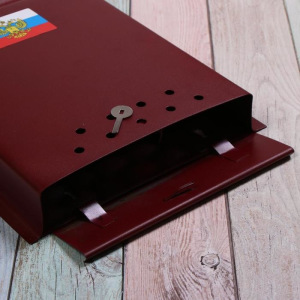 Ящик почтовый с щеколдой, вертикальный «Почта», бордовый Ящик почтовый с щеколдой, вертикальный «Почта», бордовый