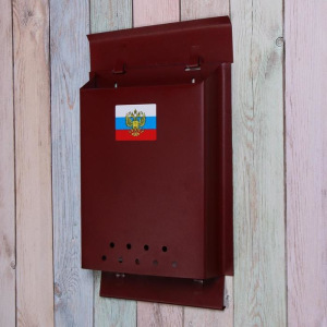 Ящик почтовый с щеколдой, вертикальный «Почта», бордовый Ящик почтовый с щеколдой, вертикальный «Почта», бордовый