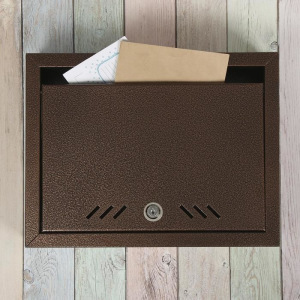 Ящик почтовый с замком, горизонтальный «Маил», бронзовый Ящик почтовый с замком, горизонтальный «Маил», бронзовый