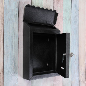 Ящик почтовый с замком, вертикальный, «Балтика М», чёрный муар Ящик почтовый с замком, вертикальный, «Балтика М», чёрный муар