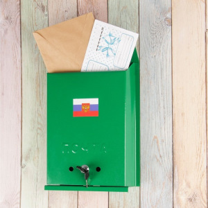 Ящик почтовый с замком, вертикальный, «Почта», зелёный Ящик почтовый с замком, вертикальный, «Почта», зелёный