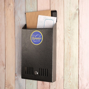 Ящик почтовый с замком, вертикальный, серебристый Ящик почтовый с замком, вертикальный, серебристый