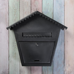 Ящик почтовый с замком, вертикальный, «Варшава 2», чёрный муар Ящик почтовый с замком, вертикальный, «Варшава 2», чёрный муар