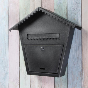 Ящик почтовый с замком, вертикальный, «Варшава 2», чёрный муар Ящик почтовый с замком, вертикальный, «Варшава 2», чёрный муар