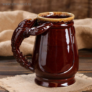 Бокал "Евро Рак", коричневый, 1 л, микс Бокал "Евро Рак", коричневый, 1 л, микс