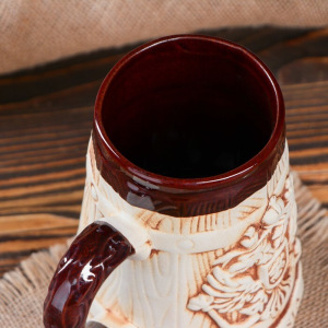 Бокал "Герб России", бочка, под шамот, 0.9 л, микс Бокал "Герб России", бочка, под шамот, 0.9 л, микс