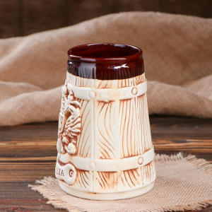 Бокал "Герб России", бочка, под шамот, 0.9 л, микс Бокал "Герб России", бочка, под шамот, 0.9 л, микс