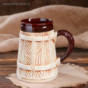 Бокал "Герб России", бочка, под шамот, 0.9 л, микс Бокал "Герб России", бочка, под шамот, 0.9 л, микс