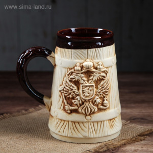 Бокал "Герб России", бочка, под шамот, 0.9 л, микс Бокал "Герб России", бочка, под шамот, 0.9 л, микс