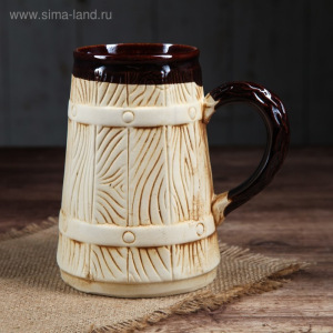 Бокал "Герб России", бочка, под шамот, 0.9 л, микс Бокал "Герб России", бочка, под шамот, 0.9 л, микс