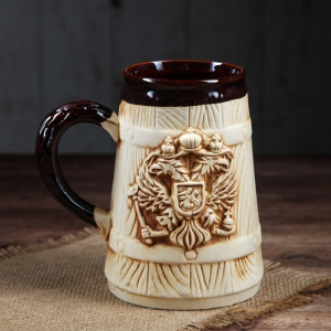 Бокал "Герб России", бочка, под шамот, 0.9 л, микс Бокал "Герб России", бочка, под шамот, 0.9 л, микс