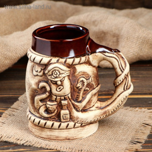 Бокал "Море", под шамот, 0.7 л, микс Бокал "Море", под шамот, 0.7 л, микс