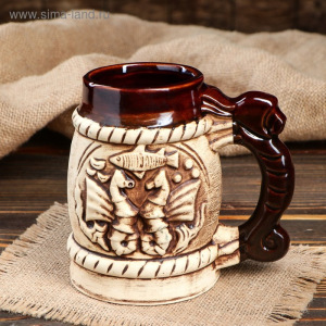 Бокал "Море", под шамот, 0.7 л, микс Бокал "Море", под шамот, 0.7 л, микс