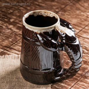 Бокал "Рак Бочка", коричневый, 0.7 л, микс Бокал "Рак Бочка", коричневый, 0.7 л, микс