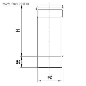 Дымоход Феррум нержавеющий 430/0.5 мм d 115 мм, L=0.5 м Дымоход Феррум нержавеющий 430/0.5 мм d 115 мм, L=0.5 м