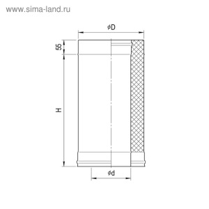Дымоход Феррум утеплённый нержавеющий 430/0.5 мм/зеркальный, d 115 × 200 мм, L=0.5 м Дымоход Феррум утеплённый нержавеющий 430/0.5 мм/зеркальный, d 115 × 200 мм, L=0.5 м