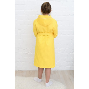 Халат для девочки, рост 146 см, лимонный, вафля Халат для девочки, рост 146 см, лимонный, вафля