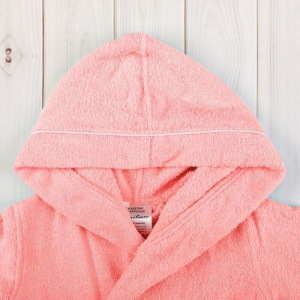 Халат для девочки с капюшоном, рост 116 см, коралловый, махра Халат для девочки с капюшоном, рост 116 см, коралловый, махра