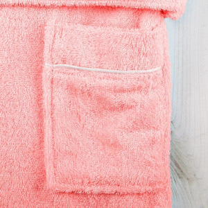 Халат для девочки с капюшоном, рост 116 см, коралловый, махра Халат для девочки с капюшоном, рост 116 см, коралловый, махра