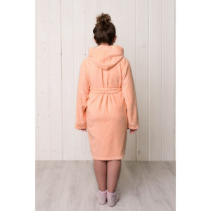 Халат для девочки с капюшоном, рост 116 см, персиковый, махра Халат для девочки с капюшоном, рост 116 см, персиковый, махра