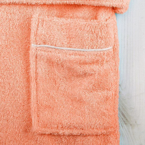 Халат для девочки с капюшоном, рост 116 см, персиковый, махра Халат для девочки с капюшоном, рост 116 см, персиковый, махра