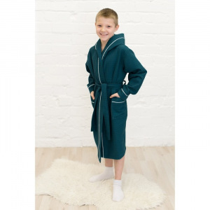 Халат для мальчика, рост 146 см, изумрудный, вафля Халат для мальчика, рост 146 см, изумрудный, вафля