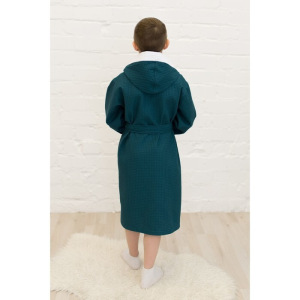 Халат для мальчика, рост 146 см, изумрудный, вафля Халат для мальчика, рост 146 см, изумрудный, вафля