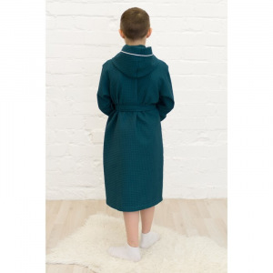 Халат для мальчика, рост 146 см, изумрудный, вафля Халат для мальчика, рост 146 см, изумрудный, вафля