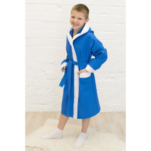 Халат для мальчика, рост 146 см, синий вафля Халат для мальчика, рост 146 см, синий вафля