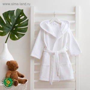 Халат махровый детский Экономь и Я р. 28, цв.белый, 100%хл с AIRO, 320 г/м2 Халат махровый детский Экономь и Я р. 28, цв.белый, 100%хл с AIRO, 320 г/м2