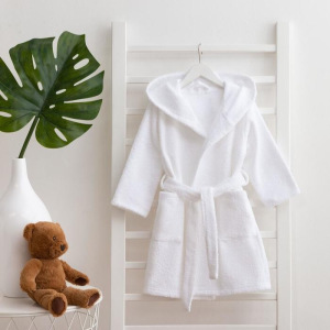 Халат махровый детский Экономь и Я р. 28, цв.белый, 100%хл с AIRO, 320 г/м2 Халат махровый детский Экономь и Я р. 28, цв.белый, 100%хл с AIRO, 320 г/м2